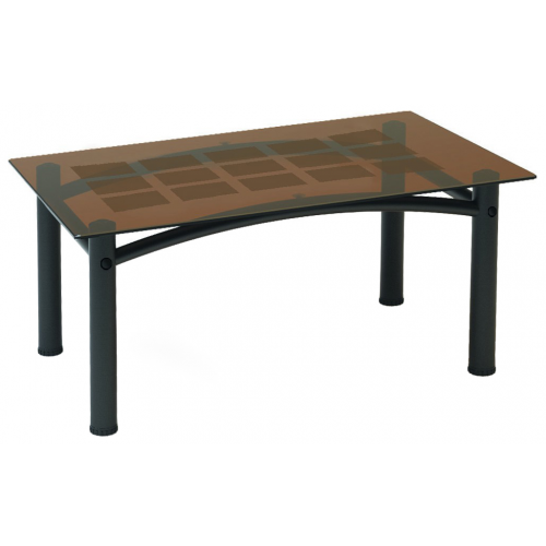 Журнальный столик Мебелик Робер 3М 603 90х55х43 см, чёрный/тонированное