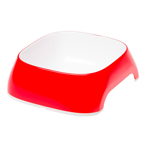 Одинарная миска для кошек Ferplast, пластик, красный, белый, 0.4 л
