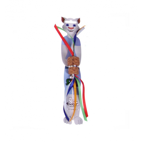 Игрушка для кошек Грызлик Ам Пробка с веревками, дразнилка, 29 см