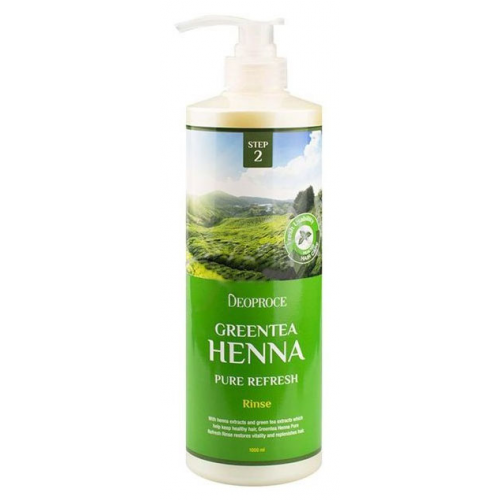 Бальзам для волос Deoproce Greentea Henna Pure Refresh Rinse 1 л