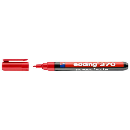 Перманентный маркер edding круглый наконечник, 1 мм красный