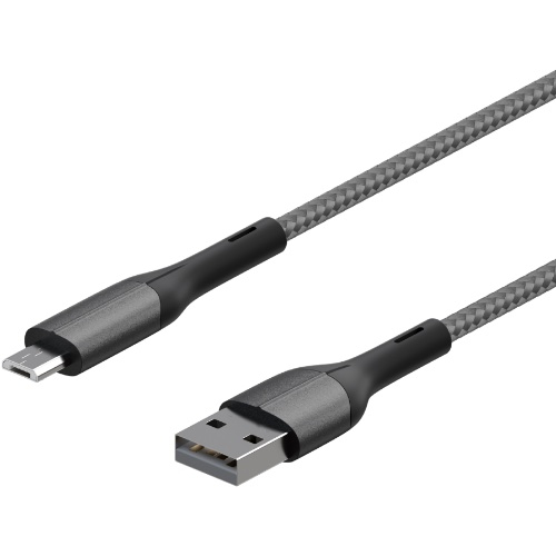 Кабель InterStep MicroUSB/USB2.0 1,2м, Dark Grey (IS-DC-MCUSBNYSG-120B210)