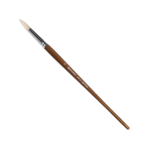 Кисть художественная профессиональная BRAUBERG CLASSIC щетина круглая №12 длинная ручка