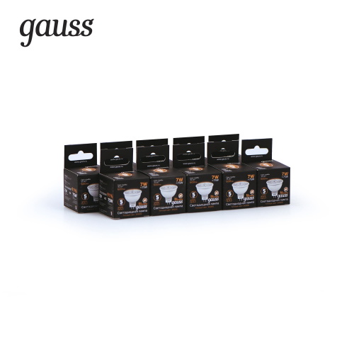 Комплект из 10 светодиодных ламп Gauss LED MR16 GU5.3 7W 3000K 101505107