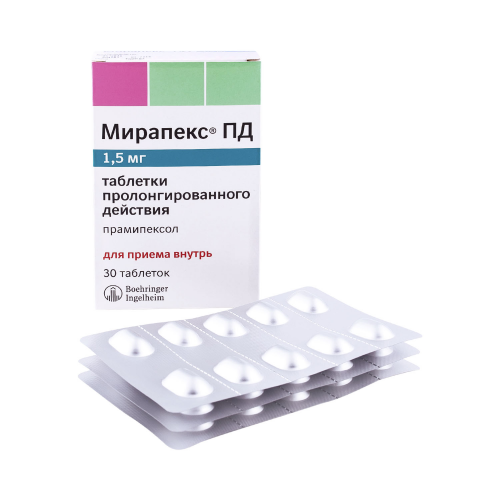Мирапекс ПД таблетки 1,5 мг 30 шт