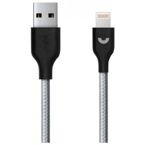 Кабель Prime Line USB - Lightning, нейлон, 1,2 м., серый