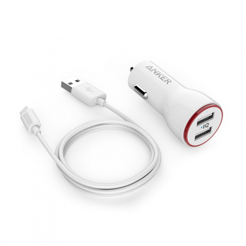Автомобильное зарядное устройство Anker PowerDrive 2+ Micro USB белый