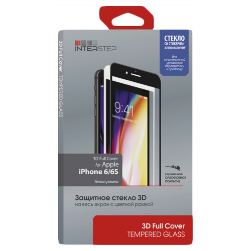 Защитное стекло InterStep для Apple iPhone 6/iPhone 6S White (IS-TG-IPHO6S3DW-UA3B201)