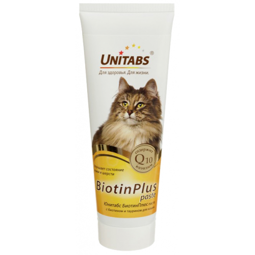 Витаминизированная паста для кошек Unitabs BiotinPlus, с биотином и таурином 120 мл