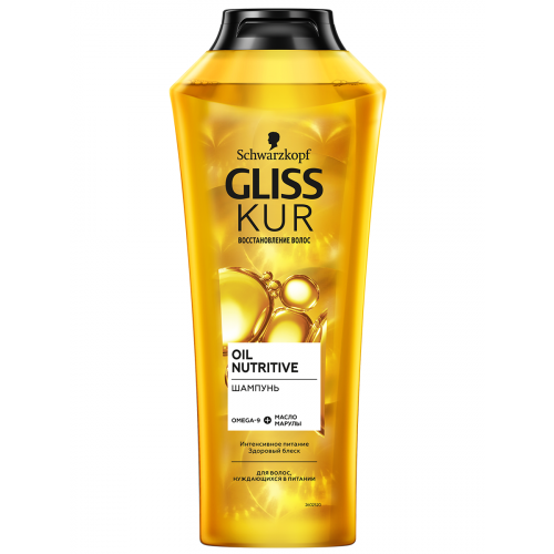 Шампунь Gliss Kur Oil Nutritive, для секущихся волос, питание и здоровый блеск, 400 мл