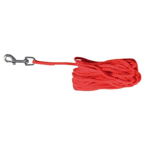 Поводок для собак Trixie тросовый, нейлоновый, 10 м х 5 мм, Красный