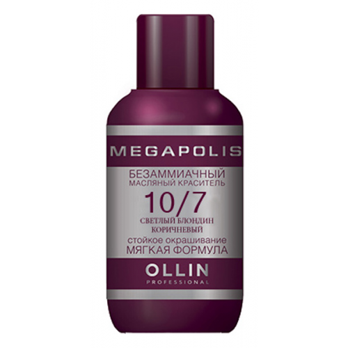 Краска для волос Ollin Professional Megapolis 10/7 Светлый блондин коричневый 50мл