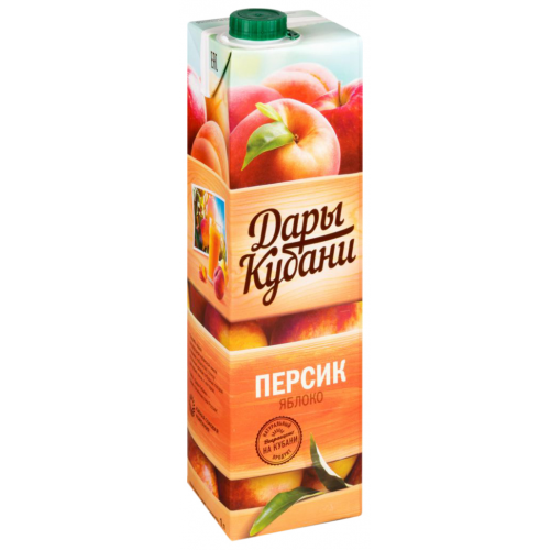 Нектар Дары Кубани персик-яблоко с мякотью 1 л