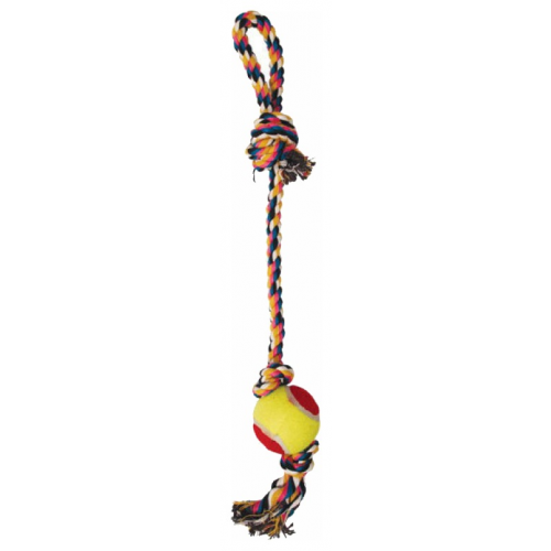 Грейфер для собак Triol Веревка цветная с мячом, разноцветный, 43 см
