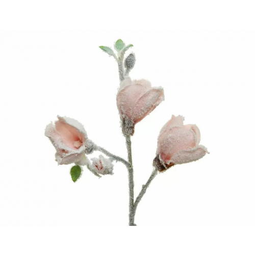 ВЕТКА МАГНОЛИИ нежно-розовая, заснеженная, 50 см, Kaemingk