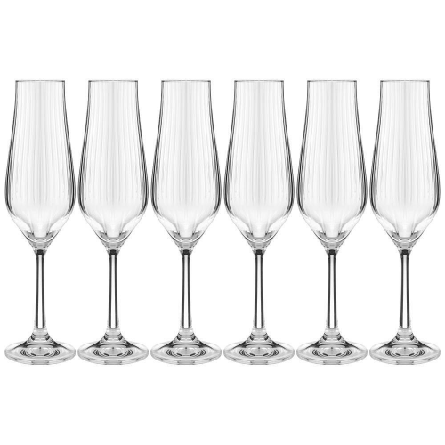 Набор бокалов для шампанского Bohemia Crystal из 6 штук "Tulipa optic" 190 мл (674-878)
