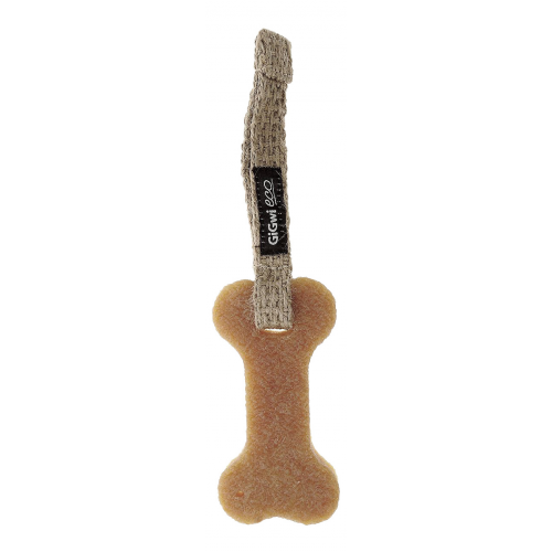 Жевательная игрушка для собак GiGwi Кость из эко-резины и натуральных материалов, 11 см