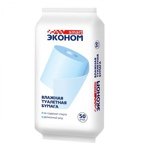 Влажная туалетная бумага Эконом smart №50, 50 шт
