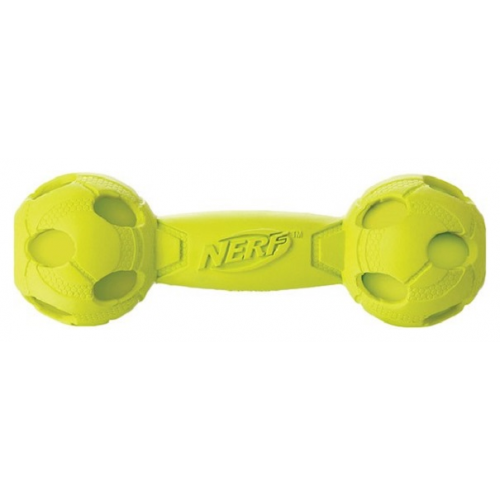 Жевательная игрушка для собак NERF Гантель пищащая, длина 17.5 см