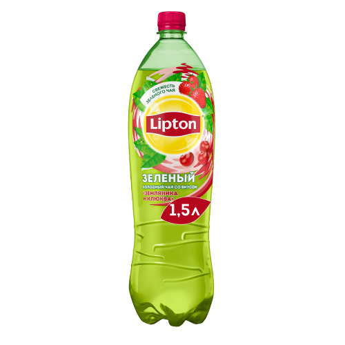 Чай зеленый Lipton клюква-земляника 1.5 л
