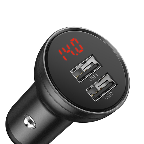 АЗУ Baseus Digital Display Dual USB 4.8A Car Charger 24W (CCBX-0G)