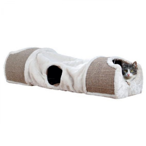 Домик для кошек TRIXIE Scratching Tunnel, туннель-когтеточка, серо-коричневый, 110х30х38см