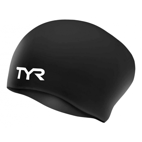 Шапочка для плавания TYR Long Hair Wrinkle-Free Silicone Cap 001 black