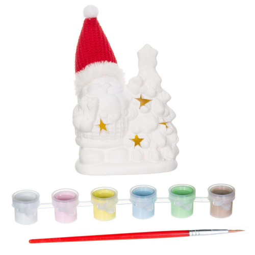 Набор для творчества Bondibon новогодние украшения сувенир дед мороз с подсветкой led