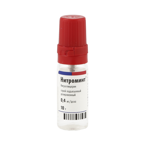 Нитроминт спрей 0,4 мг/доза 10 г 180 доз