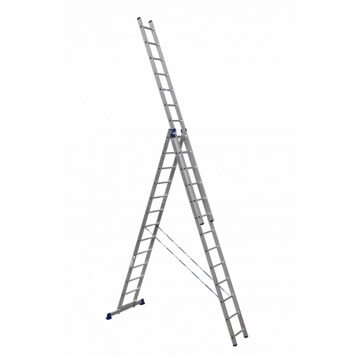 Трехсекционная лестница алюминиевая Алюмет H3 5313 3x13 ступеней