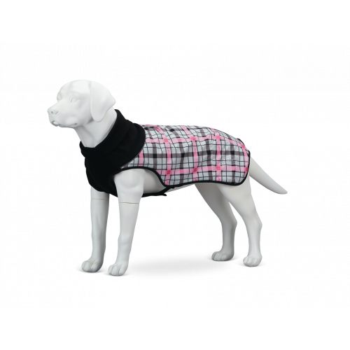 Попона для собак Scruffs Thermal, согревающая, серо-розовый квадрат, длина спины 30 см