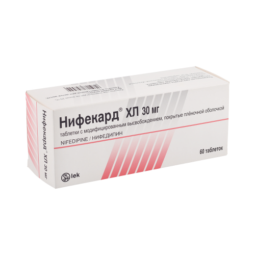 Нифекард XL таблетки, покрытые оболочкой плен.с мод.высв. 30 мг 60 шт