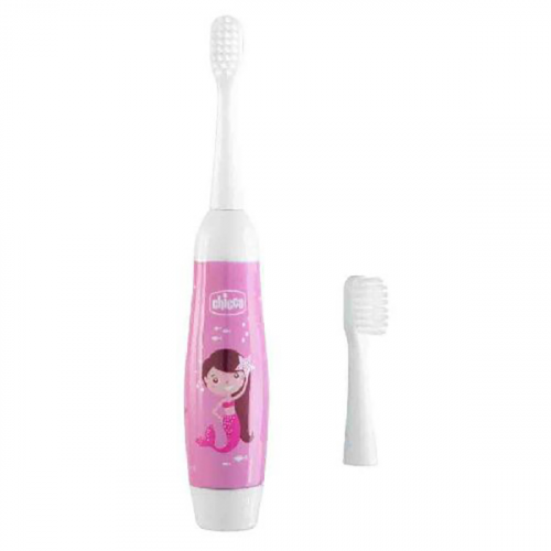Зубная щетка электрическая детская Chicco розовая 3г+