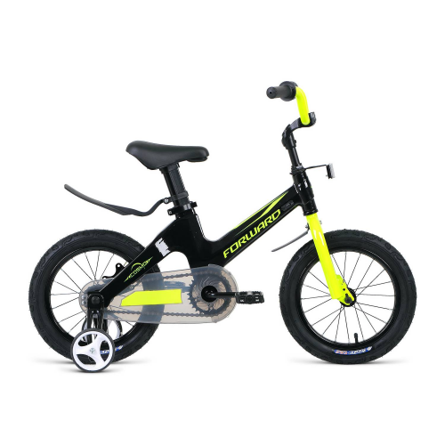 Двухколесный велосипед Forward Cosmo 14 2021, черный/зеленый