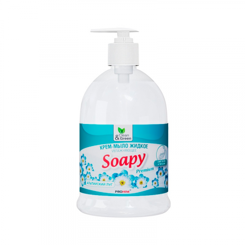 Крем-мыло Clean&Green CG8064 "Soapy" жидк. увлажняющее с дозатором 0,5л