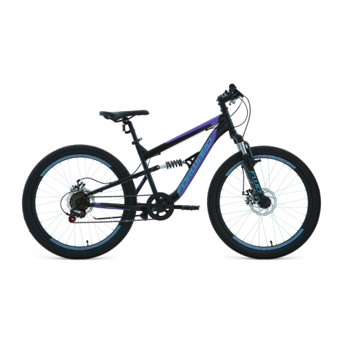 Велосипед Forward Raptor 24 2.0 Disc 2021 15" черно-фиолетовый