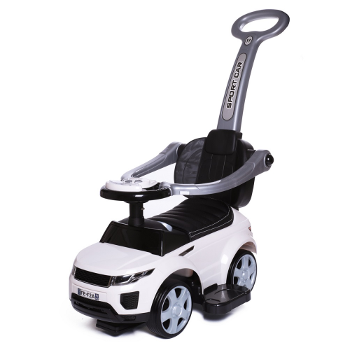 Каталка детская Babycare Sport car резиновые колеса, кожаное сиденье Белый