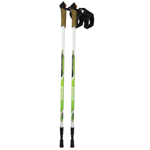 Палки для скандинавской ходьбы Atemi Twist Lock, белый/черный/зеленый, 86-135 см