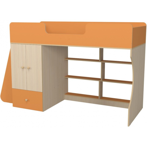 Капризун кровати Кровать чердак Р445 Капризун 1 со шкафом оранжевый