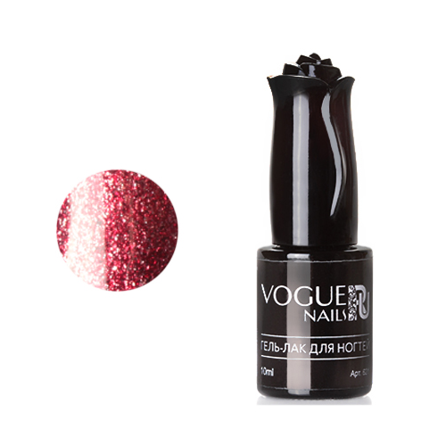 Гель-лак Vogue Nails темно-красный с серебряной фольгой плотный 10 мл