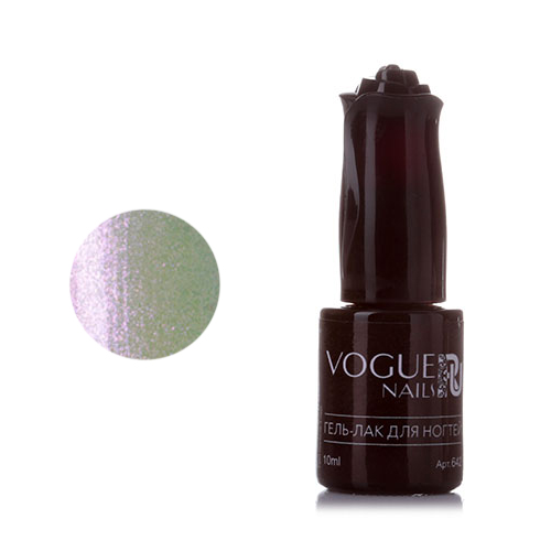 Гель-лак Vogue Nails серебряный с розовыми блестками полупрозрачный 10 мл