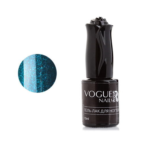 Гель-лак Vogue Nails зеленовато-синий с блестками полупрозрачный 10 мл
