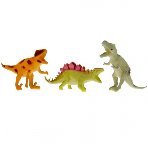 Игрушка пластизоль Играем Вместе динозавры (3шт) 15см, в ассорт в пак в хедером
