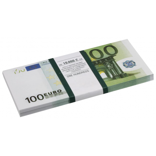 Деньги шуточные 100 евро, упаковка с европодвесом, AD0000044