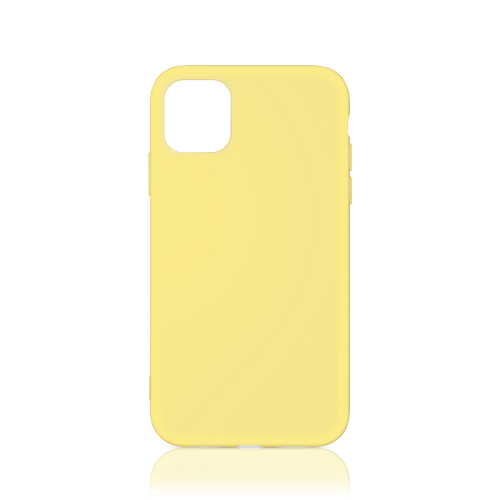 Чехол DF для iPhone 11 Pro, желтый силикон с микрофиброй