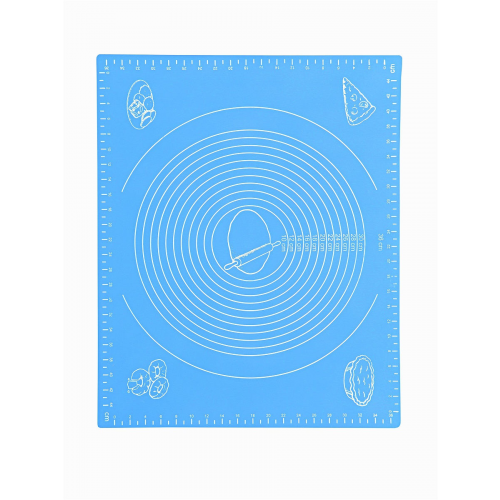 Силиконовый коврик для раскатывания теста, 50х40 см (Цвет: Синий )