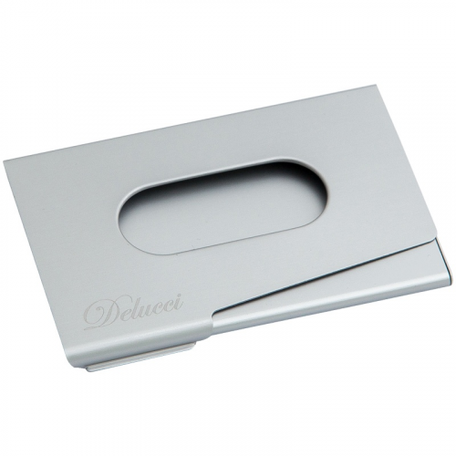 Визитница карманная Delucci из алюминия серебристого цвета