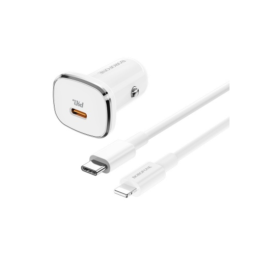 АЗУ Borofone PD3.0 3А 1 USB-порта, USB-C +кабель Lightning, белый BZ12Bi White