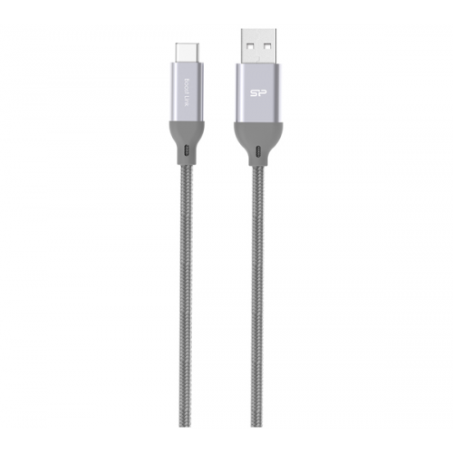 Кабель Silicon Power Type-C-USB для зарядки и синхронизации 1м, нейлон, Gray