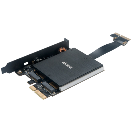 Переходник-конвертер Akasa AK-PCCM2P-04 RGB LED для 2xM.2 NGFF M-Type SSD в PCIe 3.0 x4